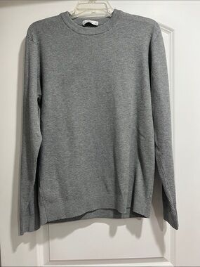 Mango Men's Crewneck Sweater in Light Gray
